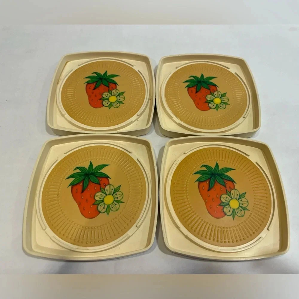 Hallmark Vintage 4-piece Strawberry Coaster Set